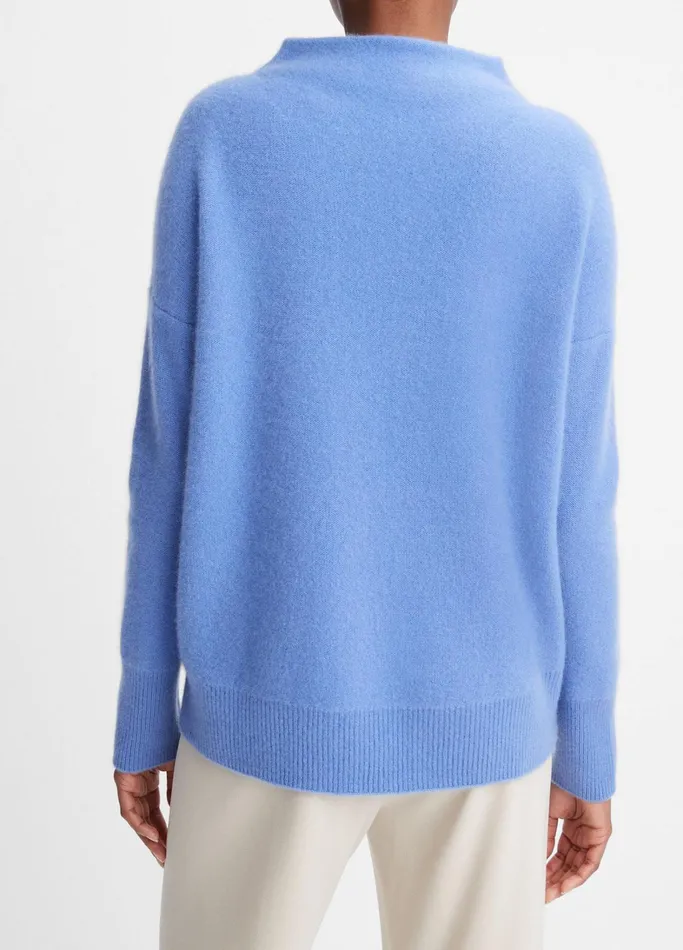 Vince Sweaters Women Plush Cashmere Funnel Neck Sweater Wave Quartz