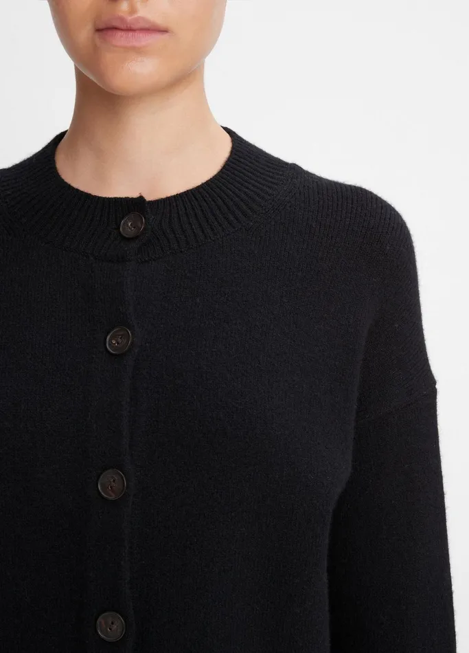 Vince Sweaters Women WoolCashmere Cropped Cardigan Black