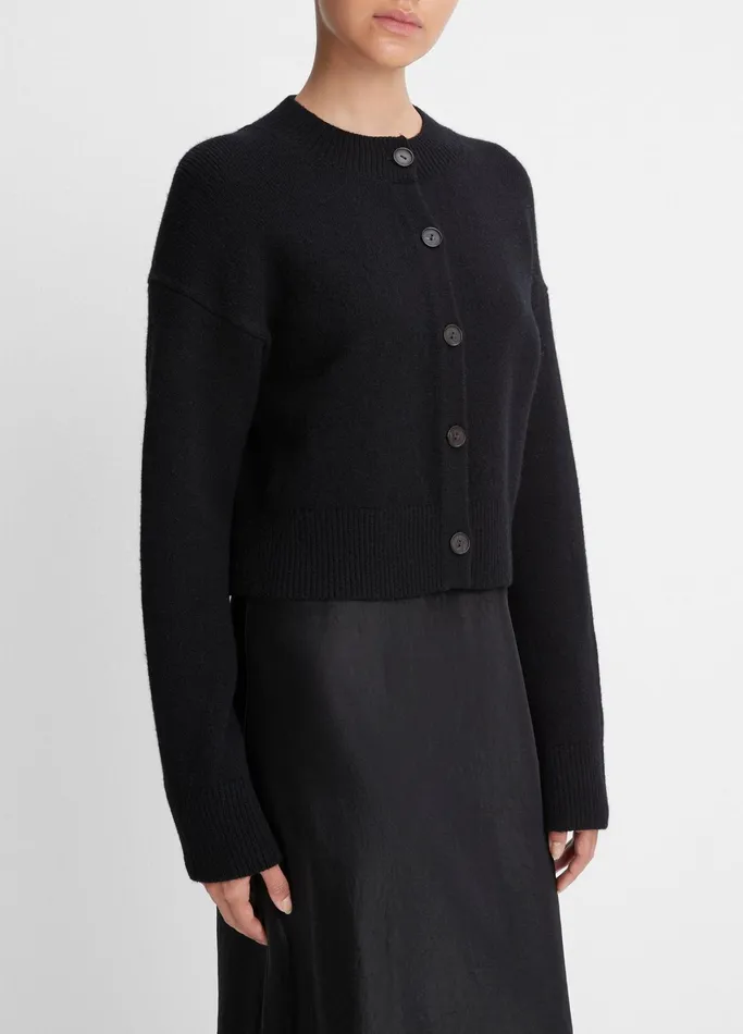 Vince Sweaters Women WoolCashmere Cropped Cardigan Black