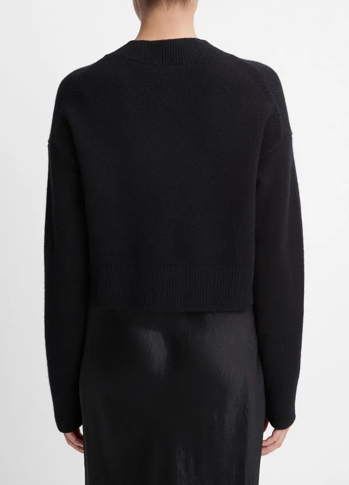 Vince Sweaters Women WoolCashmere Cropped Cardigan Black