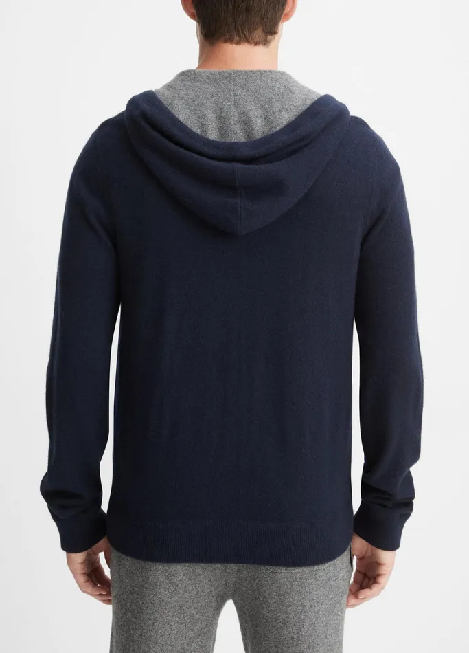 Vince Sweatshirts and Hoodies Men Cashmere Full Zip Hoodie Coastal Blue