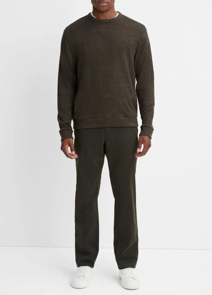 Vince TShirts and Polos Men Drapey LongSleeve Crew Neck Pullover Heather Moss Green