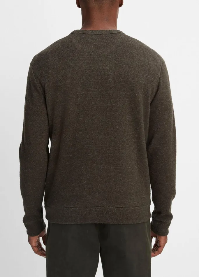 Vince TShirts and Polos Men Drapey LongSleeve Crew Neck Pullover Heather Moss Green