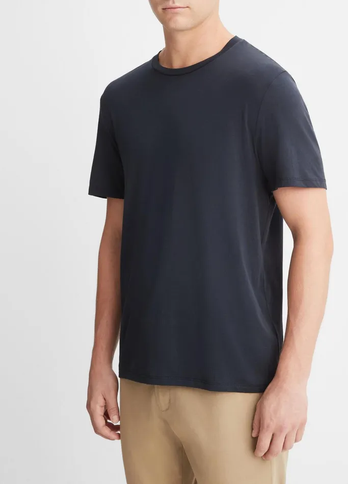 Vince TShirts and Polos Men Pima Cotton Crew Neck TShirt Coastal Blue