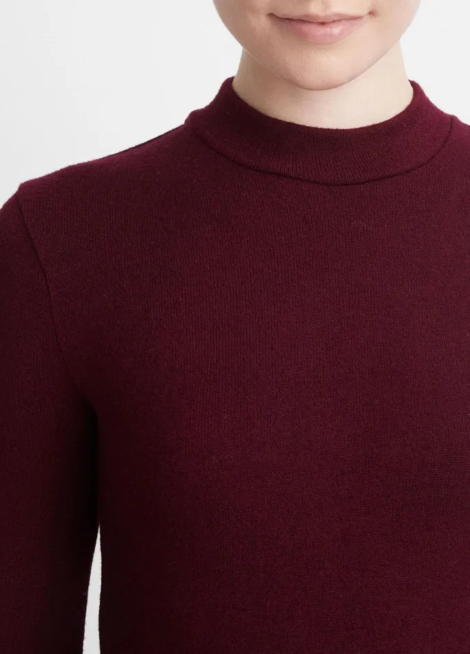 Vince TShirts Women Cozy Mock Neck Top Cherry Wine