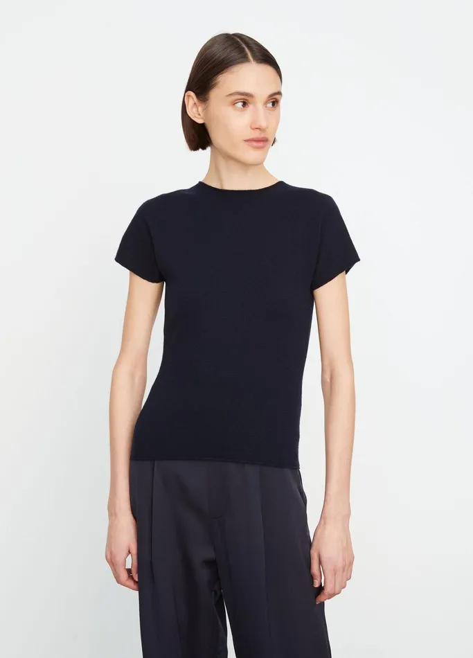Vince TShirts Women WoolBlend Knit TShirt Coastal Blue