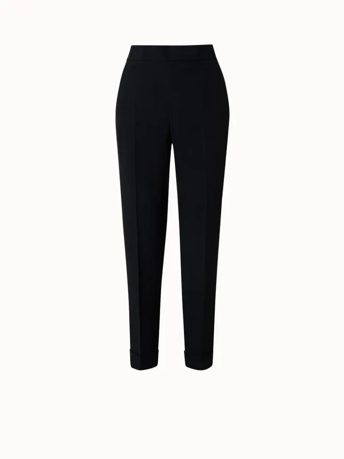 Viscose Crpe Tapered Pants Black Women Akris Pants
