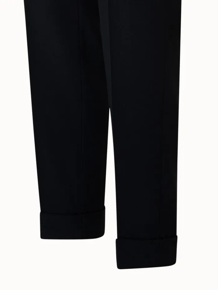 Viscose Crpe Tapered Pants Black Women Akris Pants