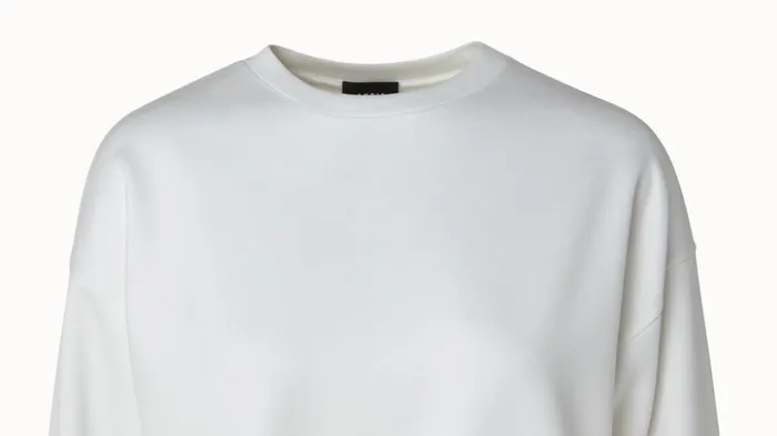 Viscose Stretch Jersey Crew Neck Pullover Ecru Women Akris Tops