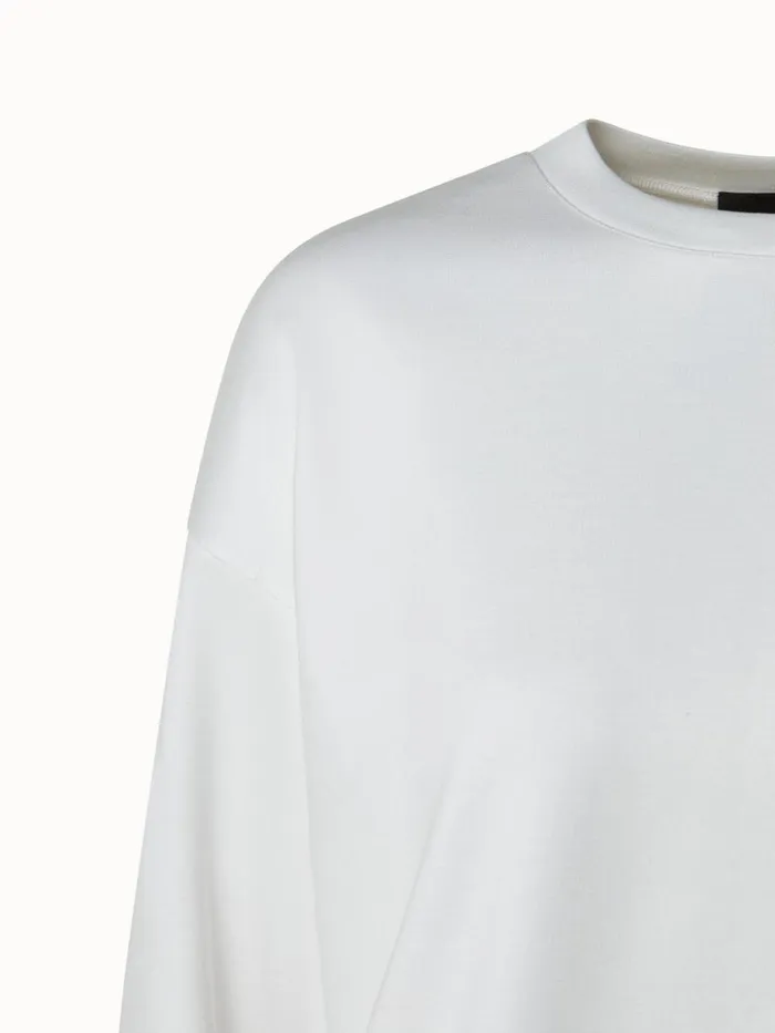 Viscose Stretch Jersey Crew Neck Pullover Ecru Women Akris Tops