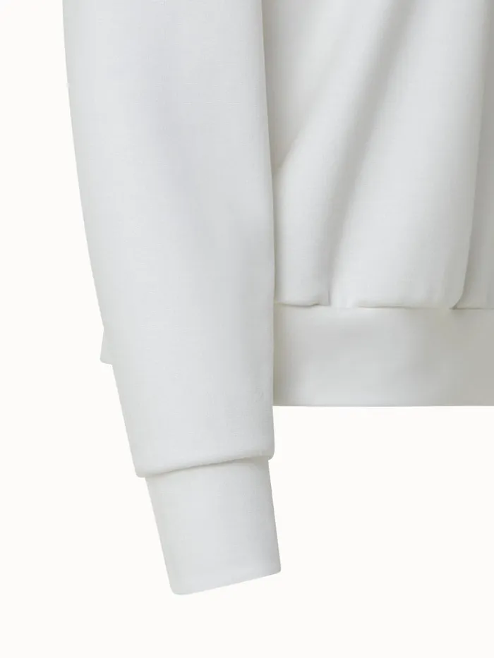 Viscose Stretch Jersey Crew Neck Pullover Ecru Women Akris Tops