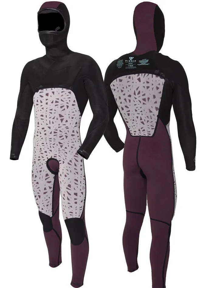 Vissla 7 Seas 543 Full Hooded Chest Zip Wetsuit Black Men Hooded Wetsuits Vissla 7 Seas 543 Full Hooded Chest Zip Wetsuit Black Men Hooded Wetsuits