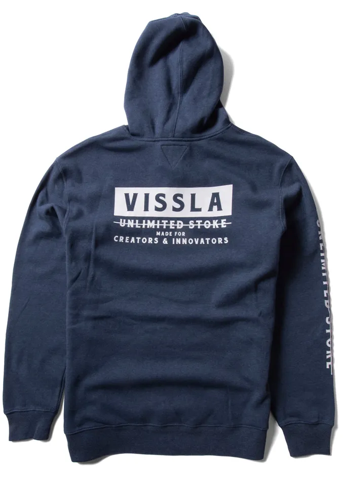 Vissla Coastal Eco Po Hoodie MIH 8211 Midnight Heather Men Fleece and Hoodies
