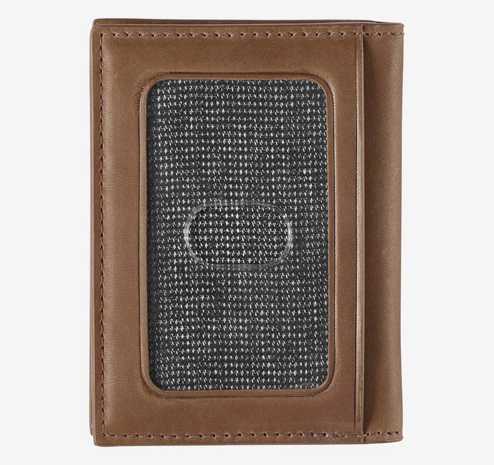 Wallets Johnston and Murphy Men Rhodes Bifold Card Case Tan Full Grain