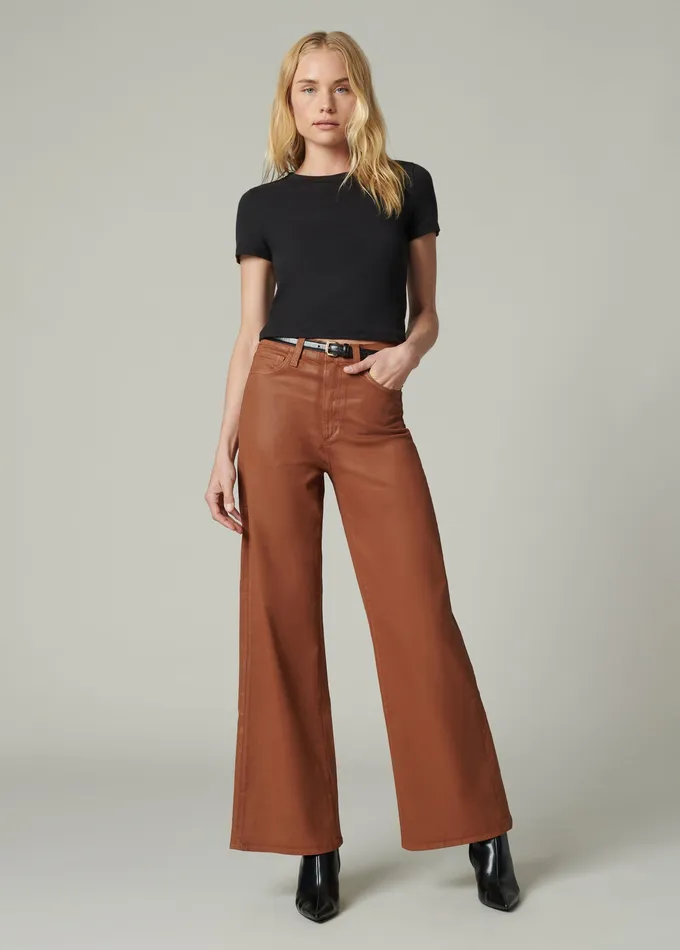 Wide Leg Joe8217s Jeans Women THE MIA Leather Brown