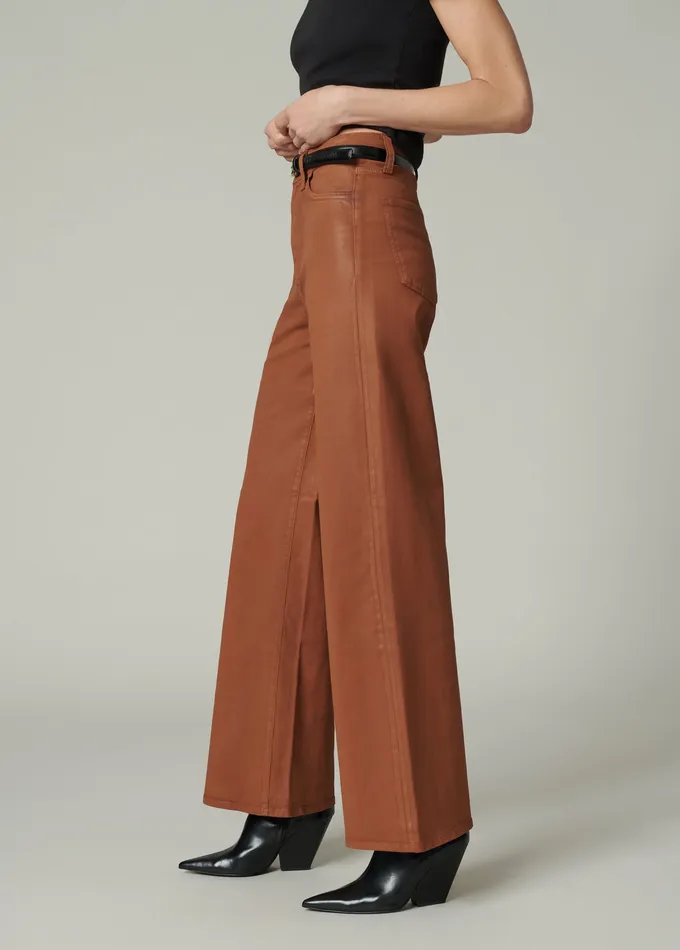 Wide Leg Joe8217s Jeans Women THE MIA Leather Brown