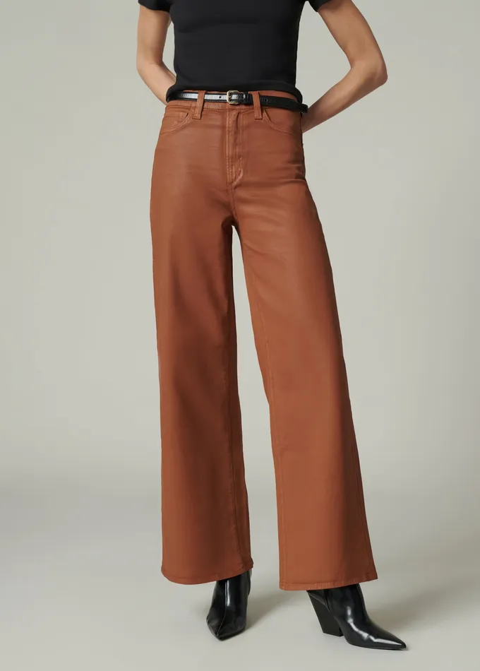 Wide Leg Joe8217s Jeans Women THE MIA Leather Brown