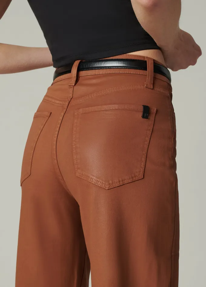 Wide Leg Joe8217s Jeans Women THE MIA Leather Brown