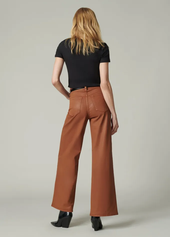 Wide Leg Joe8217s Jeans Women THE MIA Leather Brown