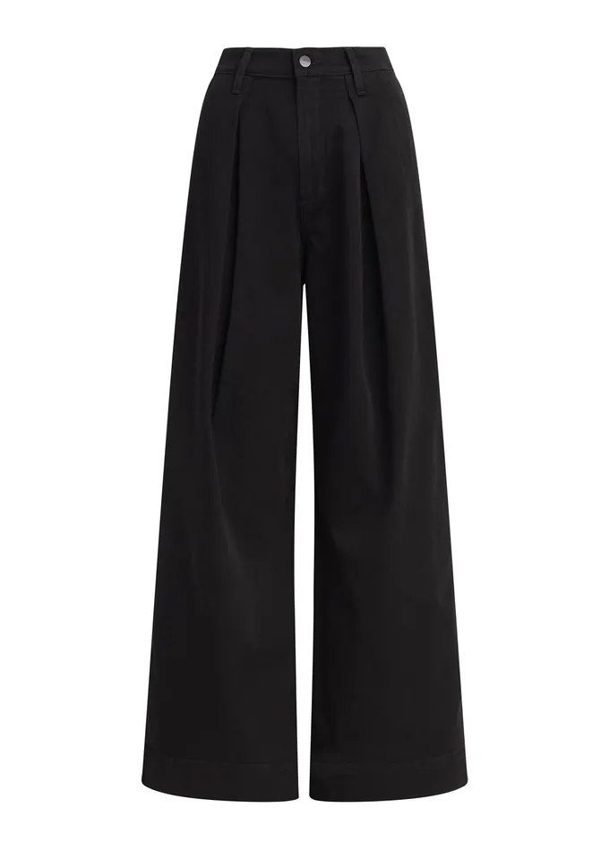 Wide Leg Joe8217s Jeans Women THE PLEATED DENIM TROUSER Black