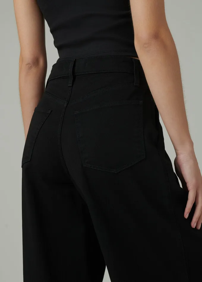 Wide Leg Joe8217s Jeans Women THE PLEATED DENIM TROUSER Black
