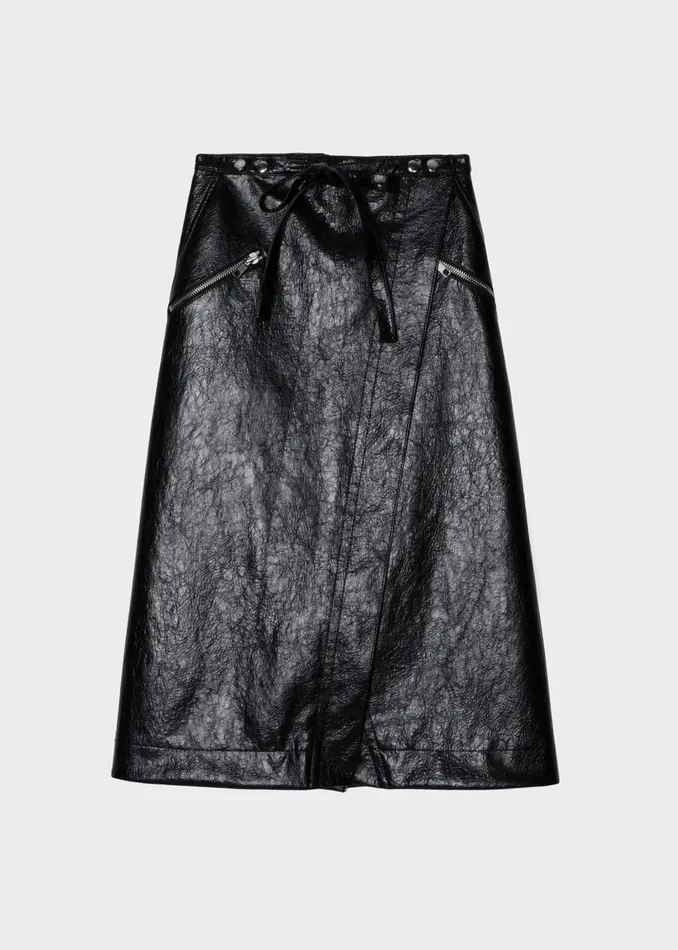 Women 31 Phillip Lim Textured Faux Leather Wrap Skirt 8211 Black The Frankie Shop Bottoms