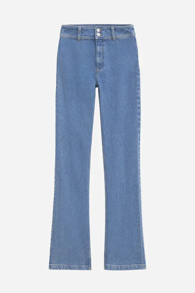 Women 90s Stacked Bootcut Jeans Washed Mid Blue Filippa K Jeans
