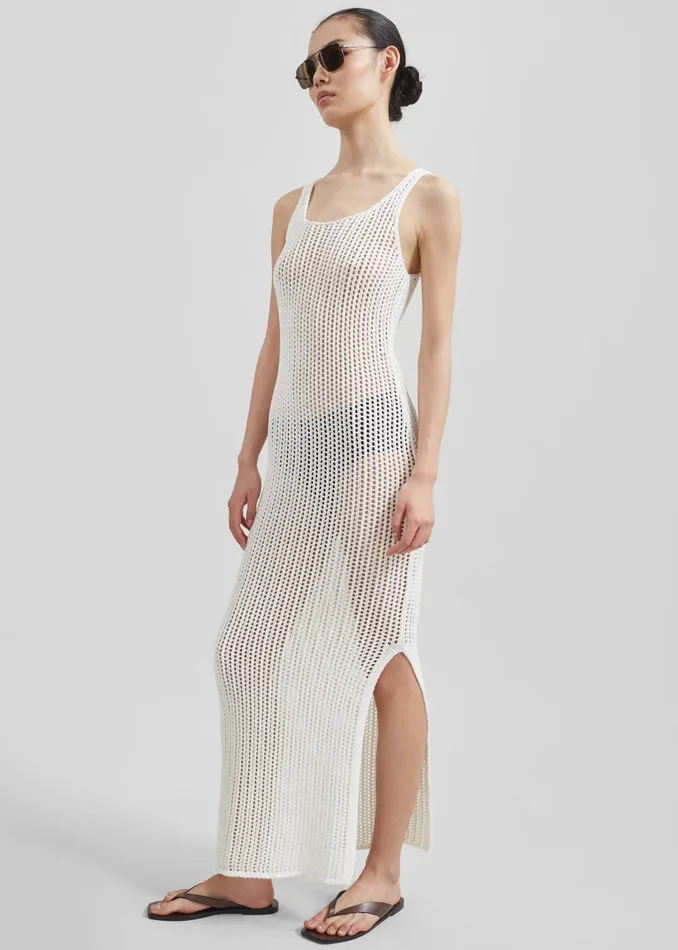 Women Adrienna Crochet Maxi Dress 8211 White The Frankie Shop Dresses
