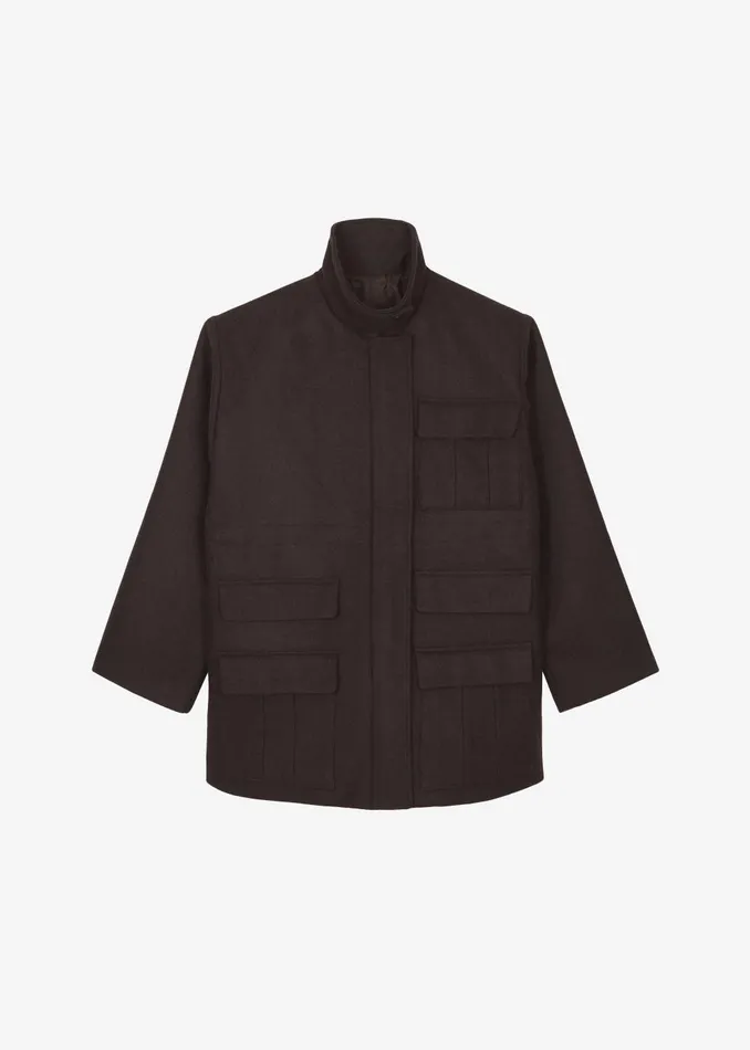 Women Amstel Utility Jacket 8211 Brown The Frankie Shop Outerwear