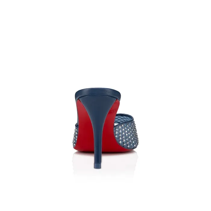 Women Apostropha Mule Mesh Strass 80 Mm Mules 8211 Mesh Nappa Leather And Strass 8211 Denim Christian Louboutin Sandals and Slides
