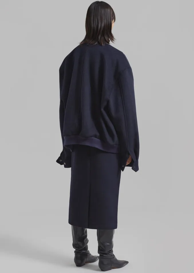 Women Arley Oversized Bomber 8211 Navy The Frankie Shop Outerwear