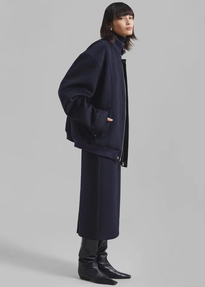 Women Arley Oversized Bomber 8211 Navy The Frankie Shop Outerwear