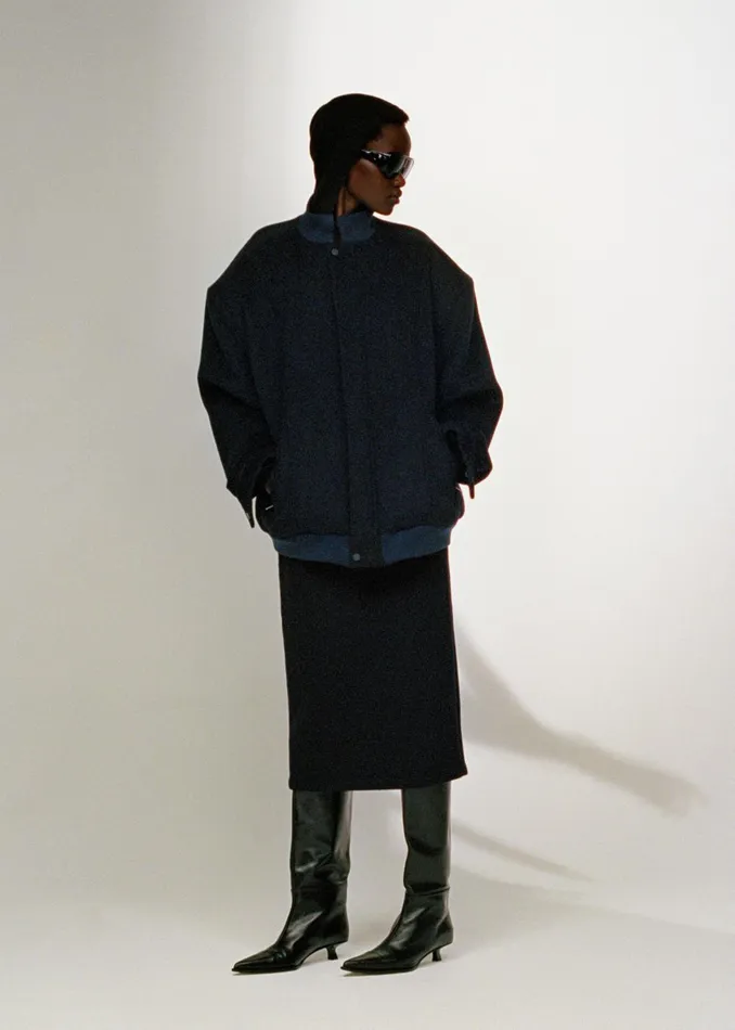 Women Arley Oversized Bomber 8211 Navy The Frankie Shop Outerwear