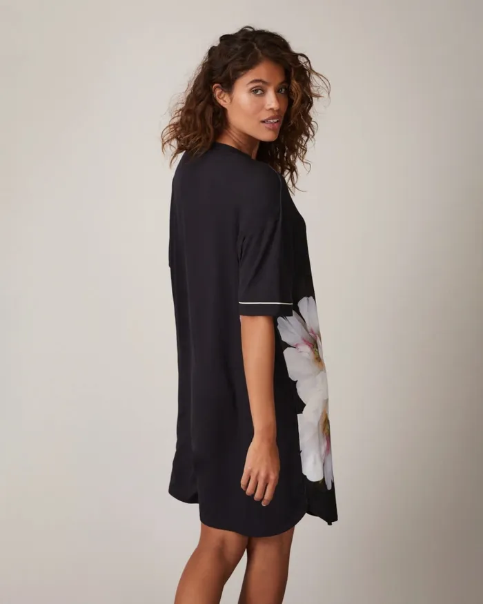 Women ARRYYAA 8211 Cotton Floral Night Dress Charcoal Ted Baker Lingerie and Pyjamas Women ARRYYAA 8211 Cotton Floral Night Dress Charcoal Ted Baker Lingerie and Pyjamas