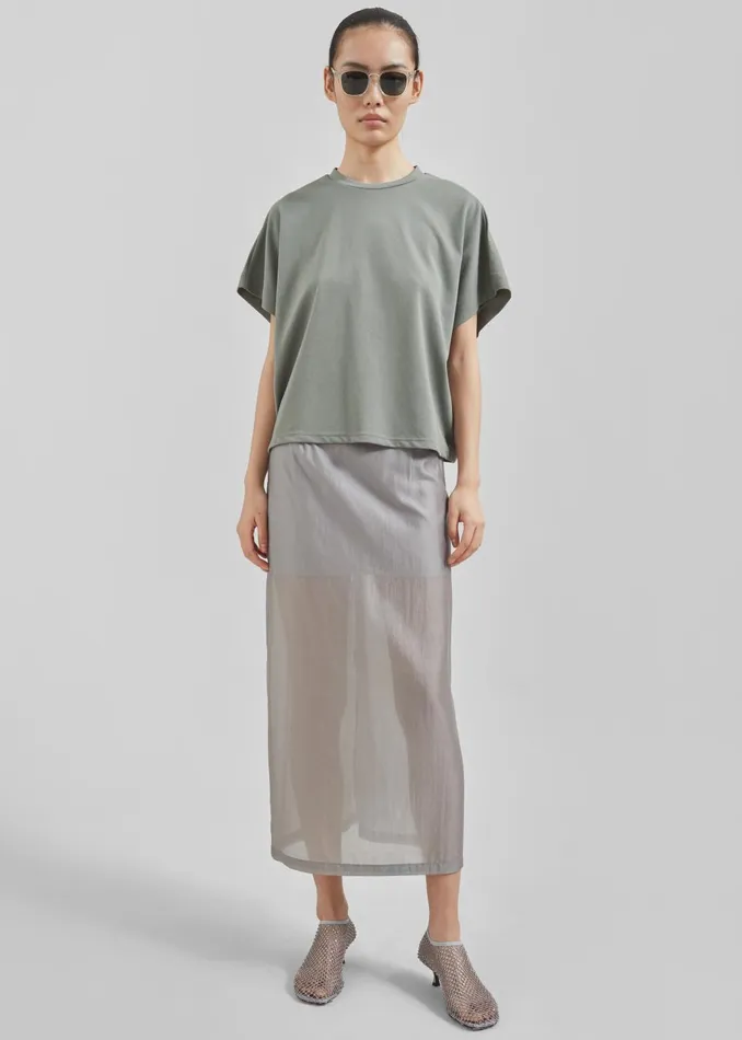 Women Aster Boxy TShirt 8211 Khaki The Frankie Shop Tops