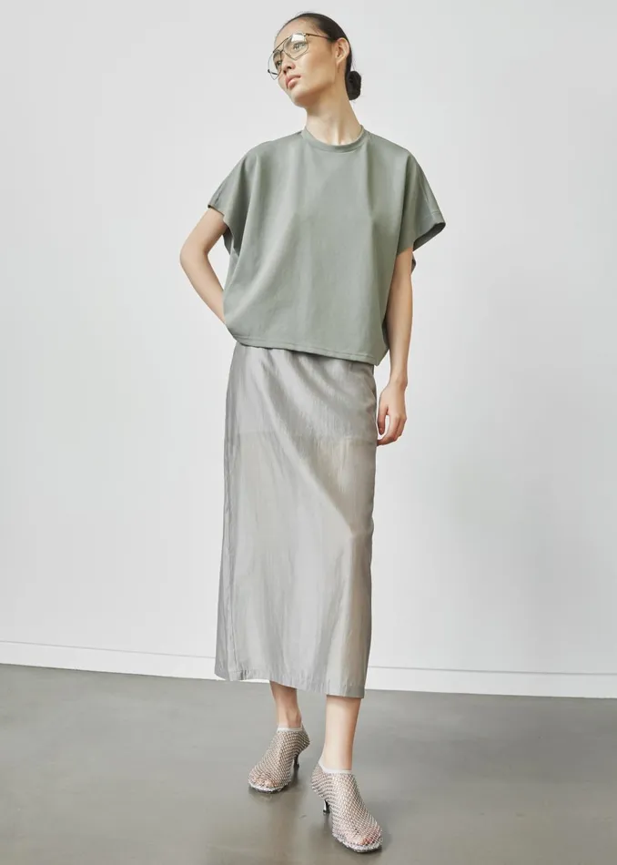 Women Aster Boxy TShirt 8211 Khaki The Frankie Shop Tops