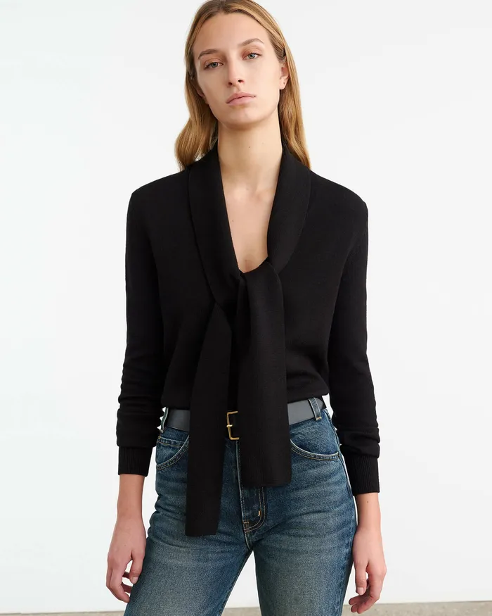 Women AYLA SWEATER Black Knits and Sweaters Nili Lotan