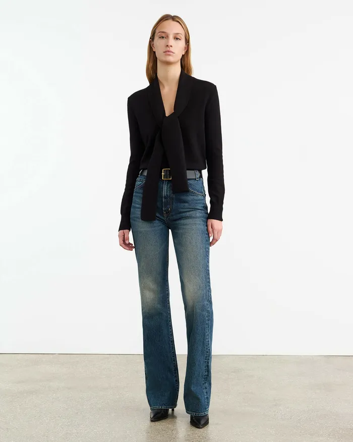 Women AYLA SWEATER Black Knits and Sweaters Nili Lotan