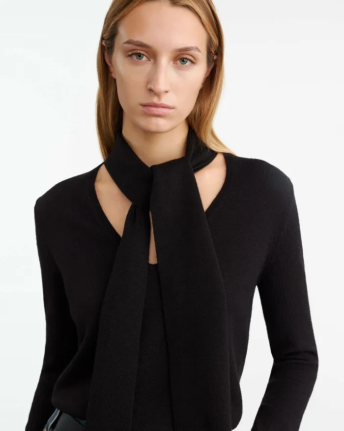 Women AYLA SWEATER Black Knits and Sweaters Nili Lotan
