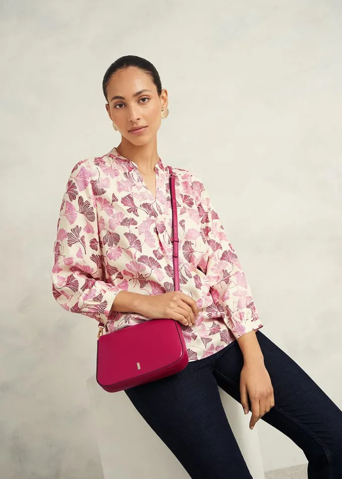 Women Bags Hobbs Briella Leather Crossbody Bag Cranberry Pink