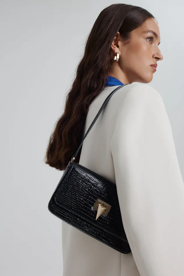 Women Bags Scanlan Theodore EMBOSSED SLIM BAG BLACK
