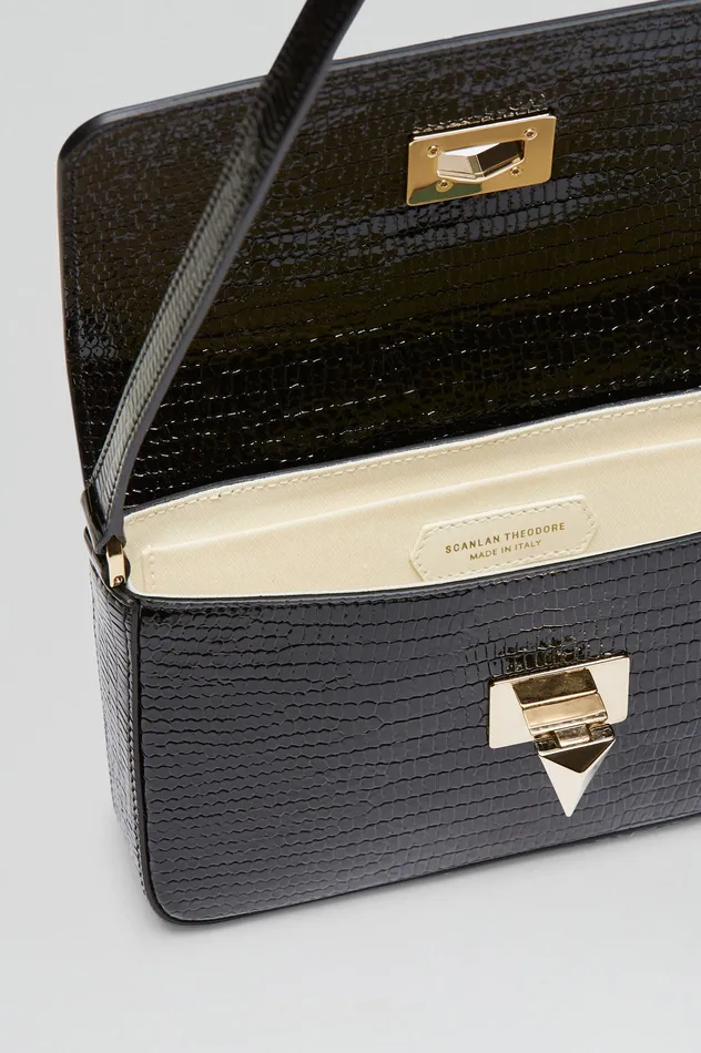 Women Bags Scanlan Theodore EMBOSSED SLIM BAG BLACK