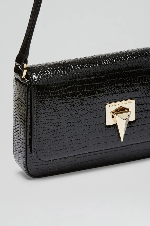Women Bags Scanlan Theodore EMBOSSED SLIM BAG BLACK