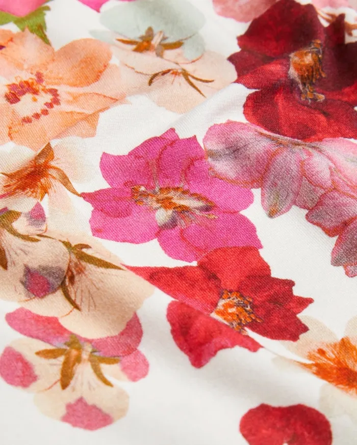 Women BELLARY 8211 Pressed Flower Print Fitted TShirt Pink Ted Baker Tops and Blouses