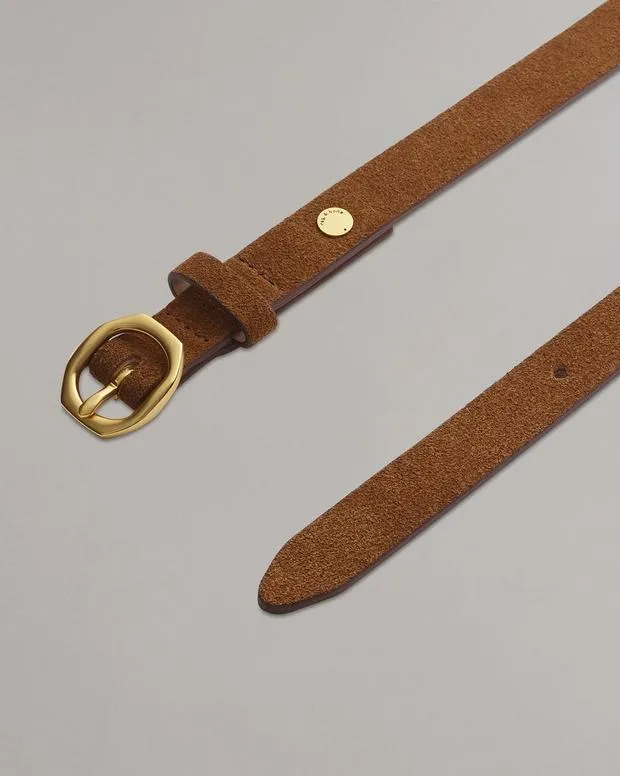 Women Belts Rag and Bone Baby Audrey Suede Belt Brownwood Suede
