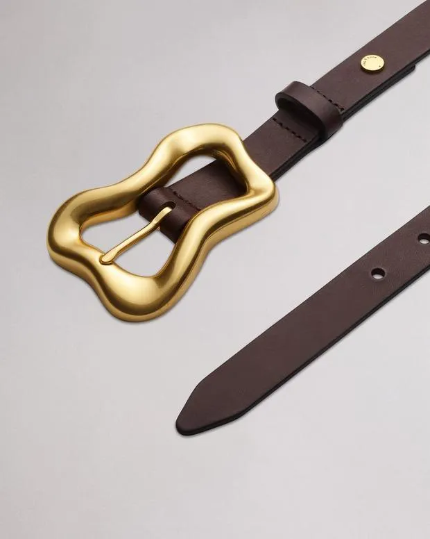 Women Belts Rag and Bone Highline Leather Belt Dark Espresso