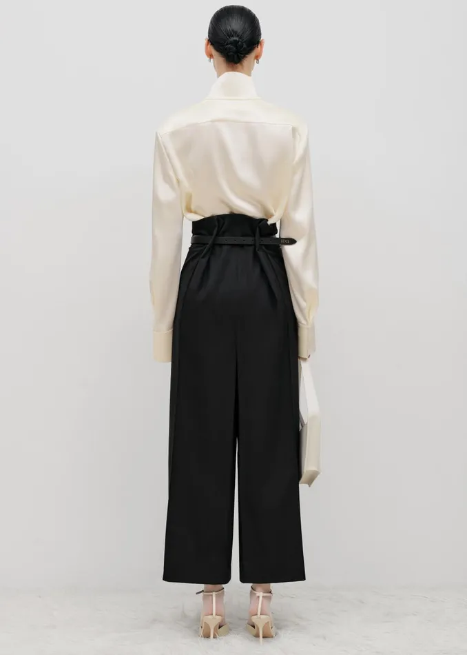 Women Bevza Belted Square Culottes 8211 Black The Frankie Shop Bottoms