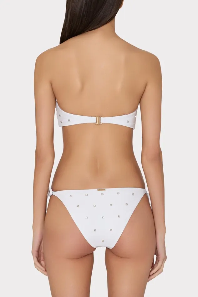 Women Bikinis Milly Diamond Heat Set Bandeau Bikini Top White Women Bikinis Milly Diamond Heat Set Bandeau Bikini Top White