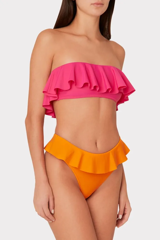 Women Bikinis Milly Solid Michelle Ruffle Bikini Bottom Orangina Women Bikinis Milly Solid Michelle Ruffle Bikini Bottom Orangina