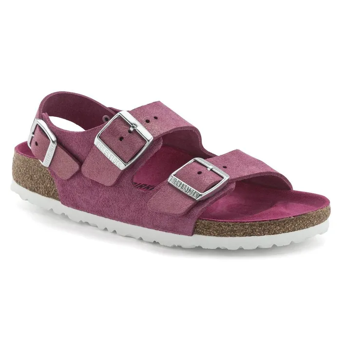 Women Birkenstock BackAnkleStrap Milano Shimmering Fuchsia